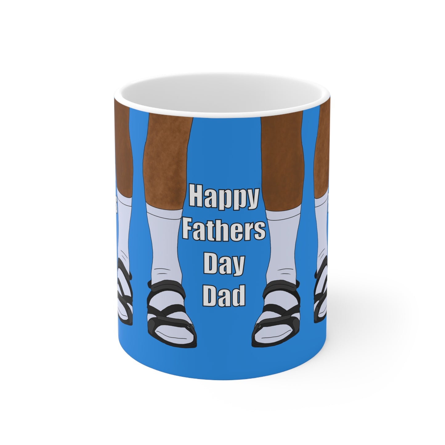 Father's Day Mug — "Happy Fathers Day Dad" Ceramic Coffee Cup