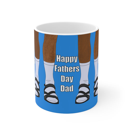 Father's Day Mug — "Happy Fathers Day Dad" Ceramic Coffee Cup