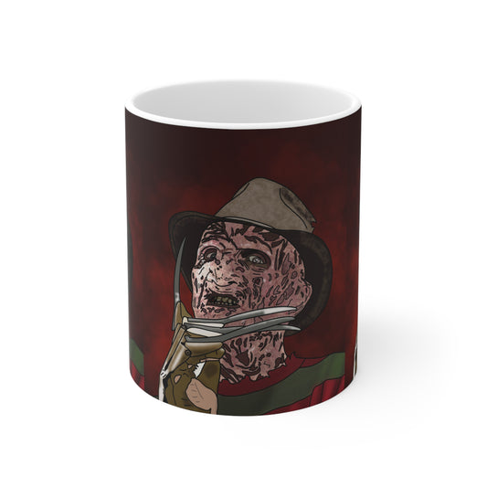 Freddie Krueger Horror Movie Villain Ceramic Mug — Scary Freddy-Inspired Design,