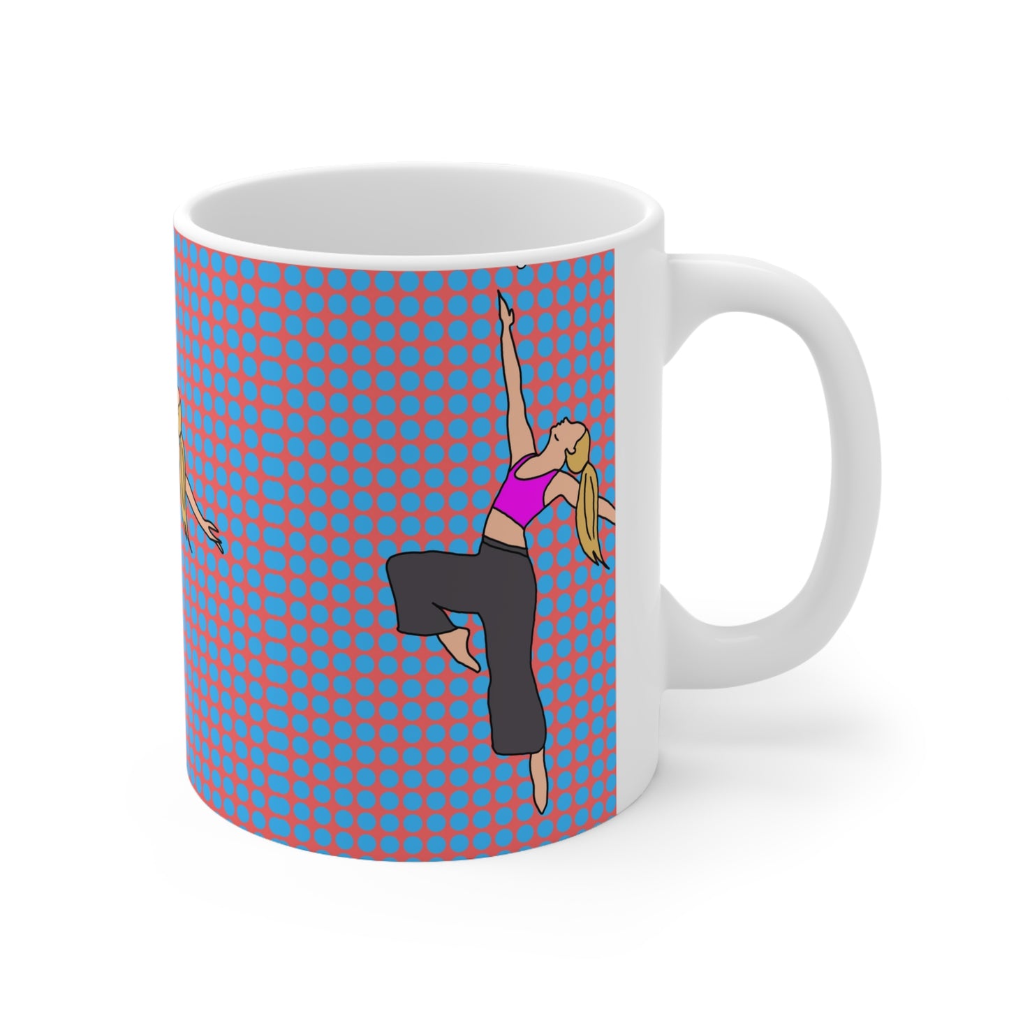 Dance Pose Ceramic Mug — Modern Pop Art Dancer Coffee