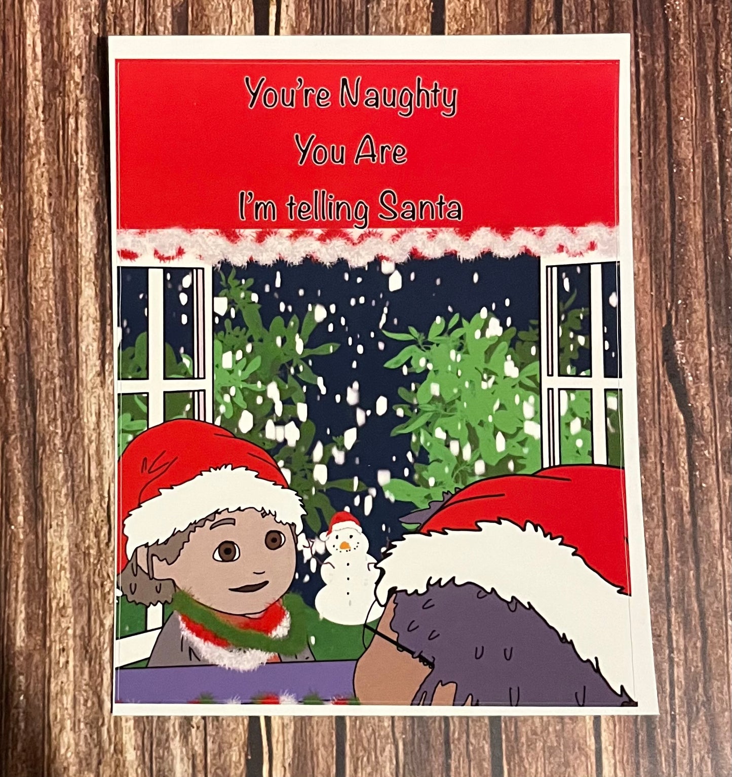 Christmas Wine Sticker Labels You’re Naughty