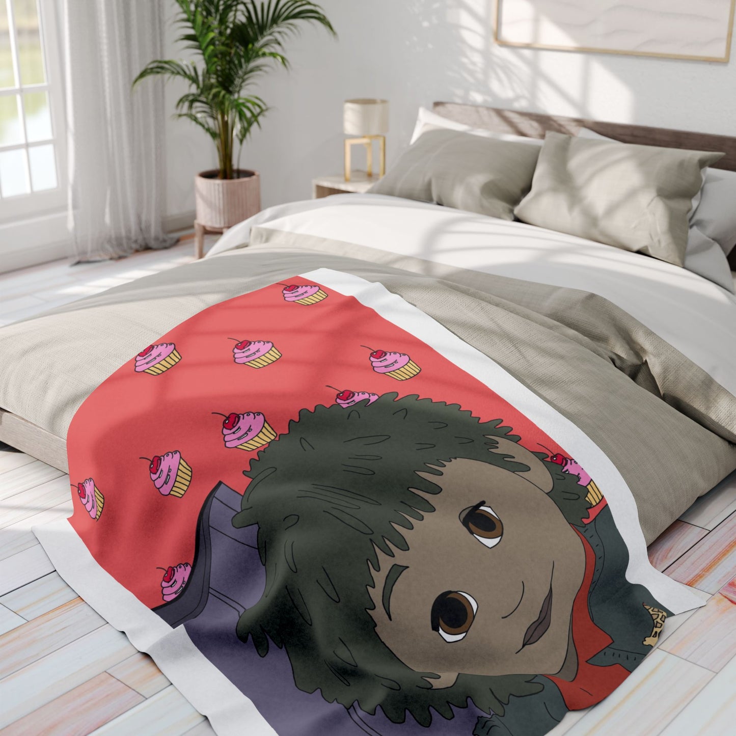 Tots Cupcake Pattern Cozy Throw