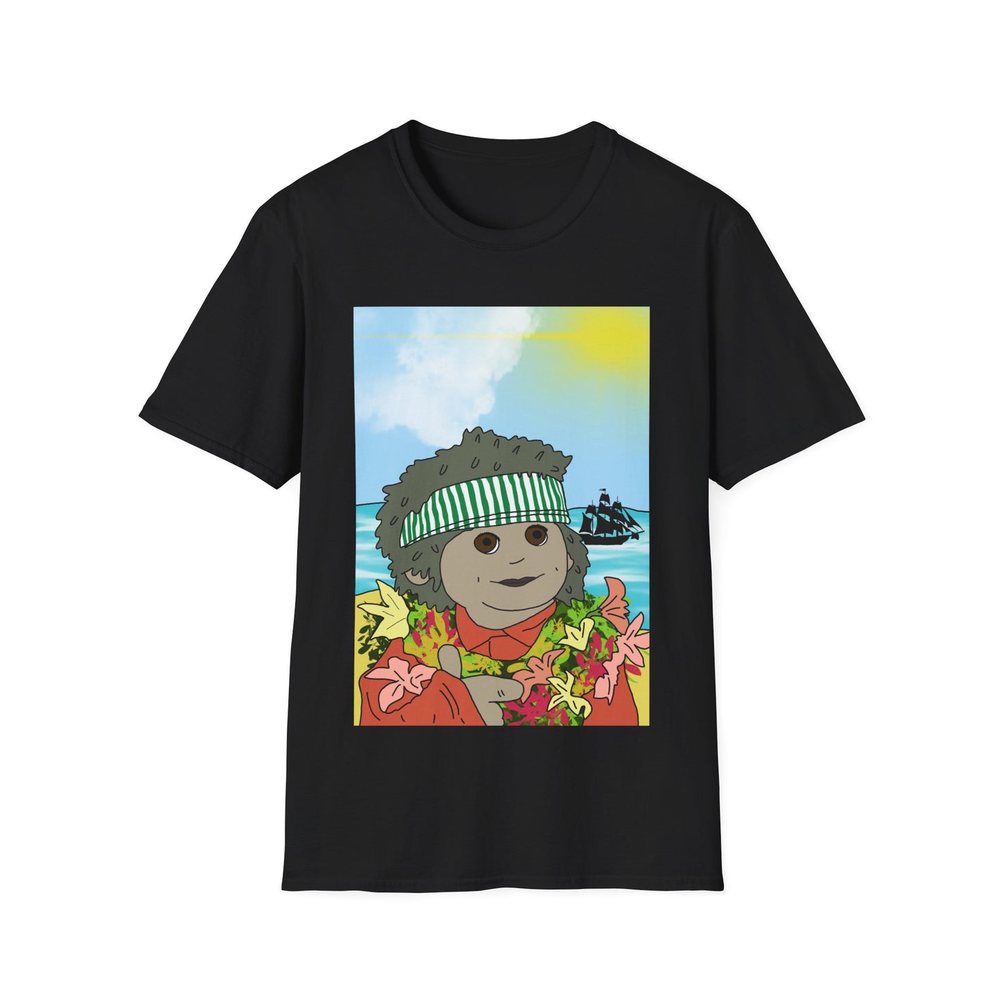 Hawaiian Tiny Surf T-Shirt — Cute Island Lei Graphic Tee
