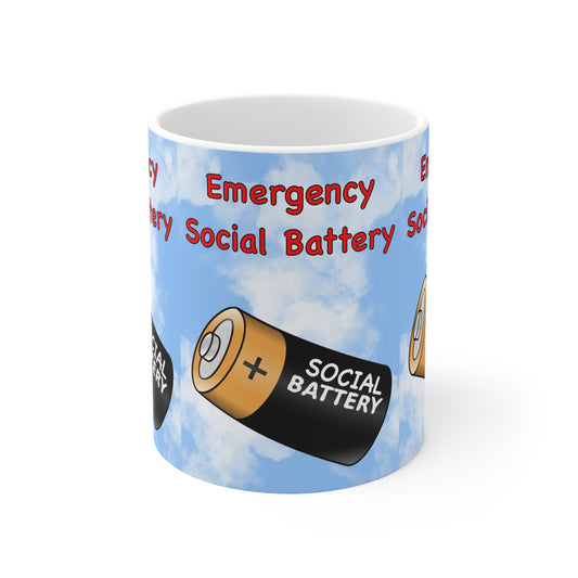Emergency Social Battery | Neurodivergent Mug | More Jam