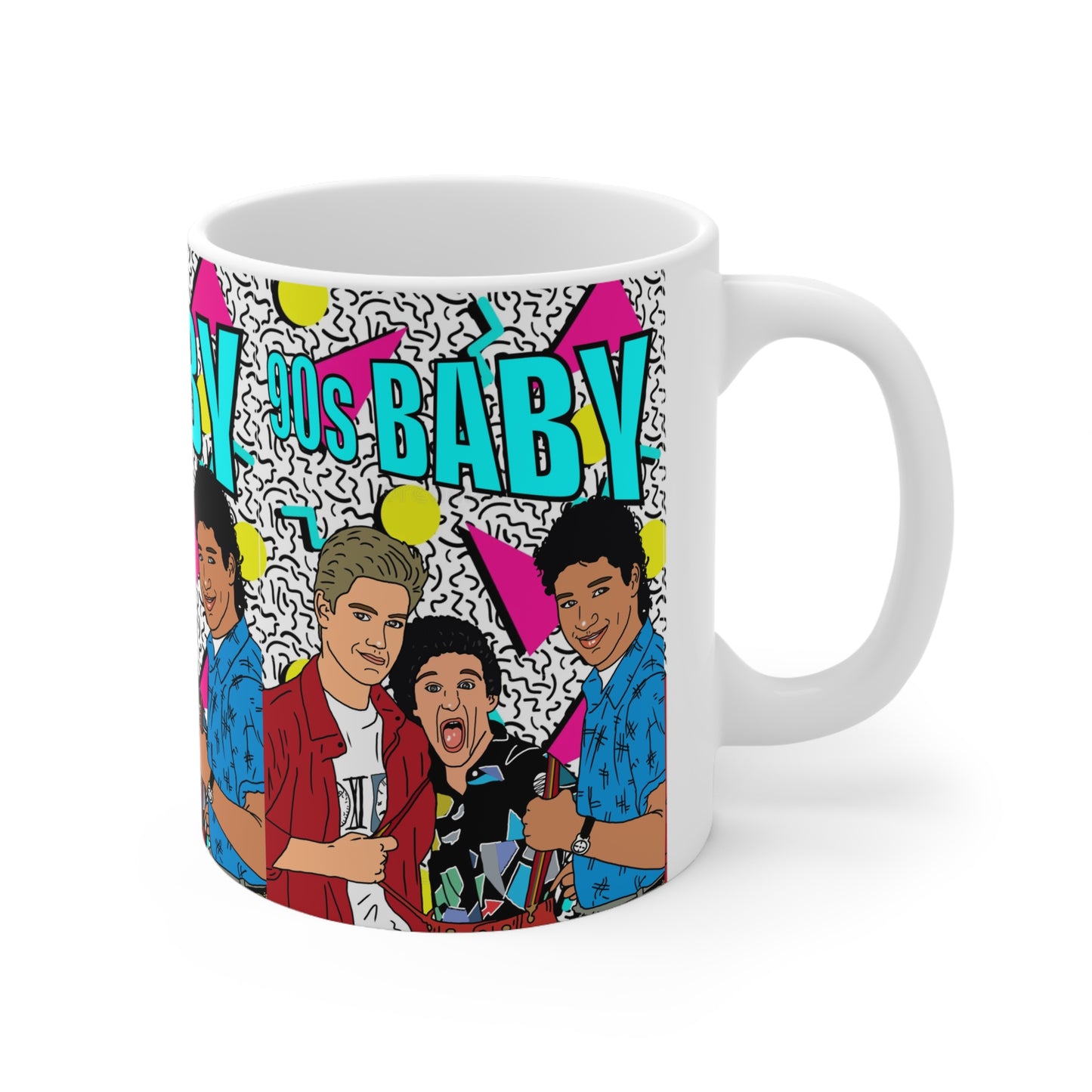 Saved by the Bell 90s Baby Ceramic Mug — Retro Neon Pop Culture Coffee Cup