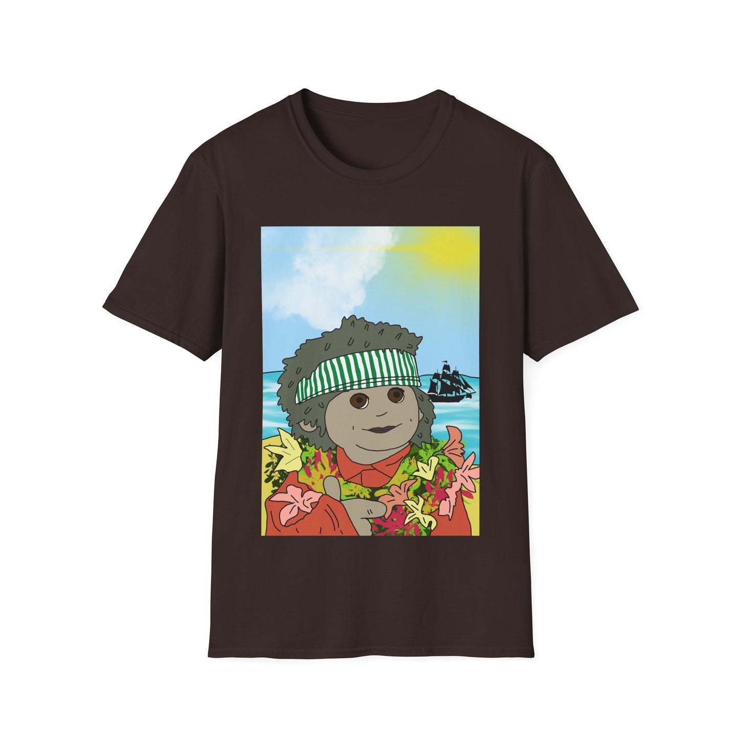 Hawaiian Tiny Surf T-Shirt — Cute Island Lei Graphic Tee