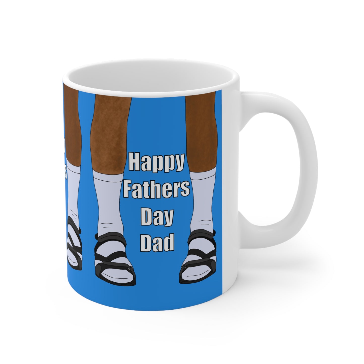 Father's Day Mug — "Happy Fathers Day Dad" Ceramic Coffee Cup