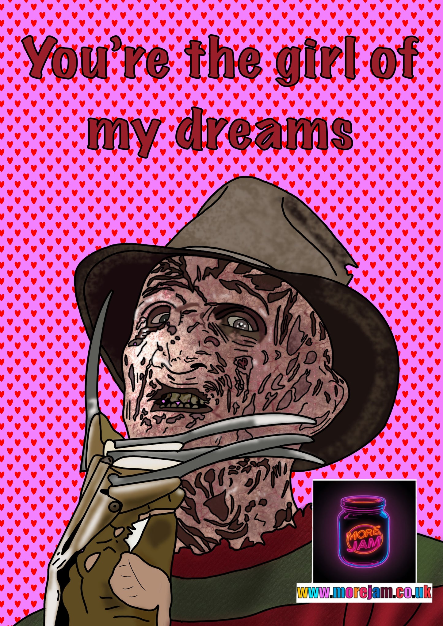 Valentine’s Day Card Freddie Krueger Girl