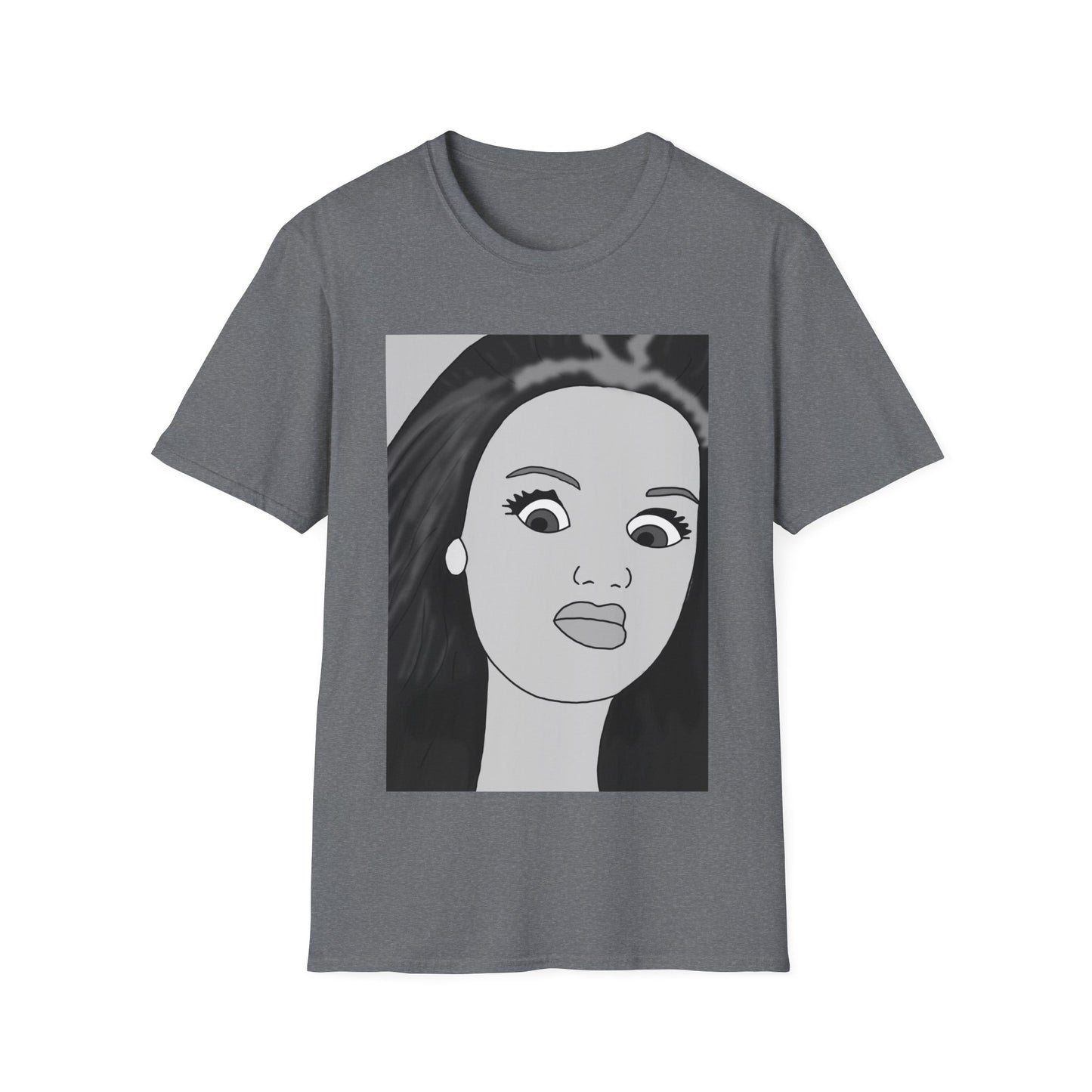 WTF Expression Portrait T-Shirt — Minimal Monochrome Face Art Tee