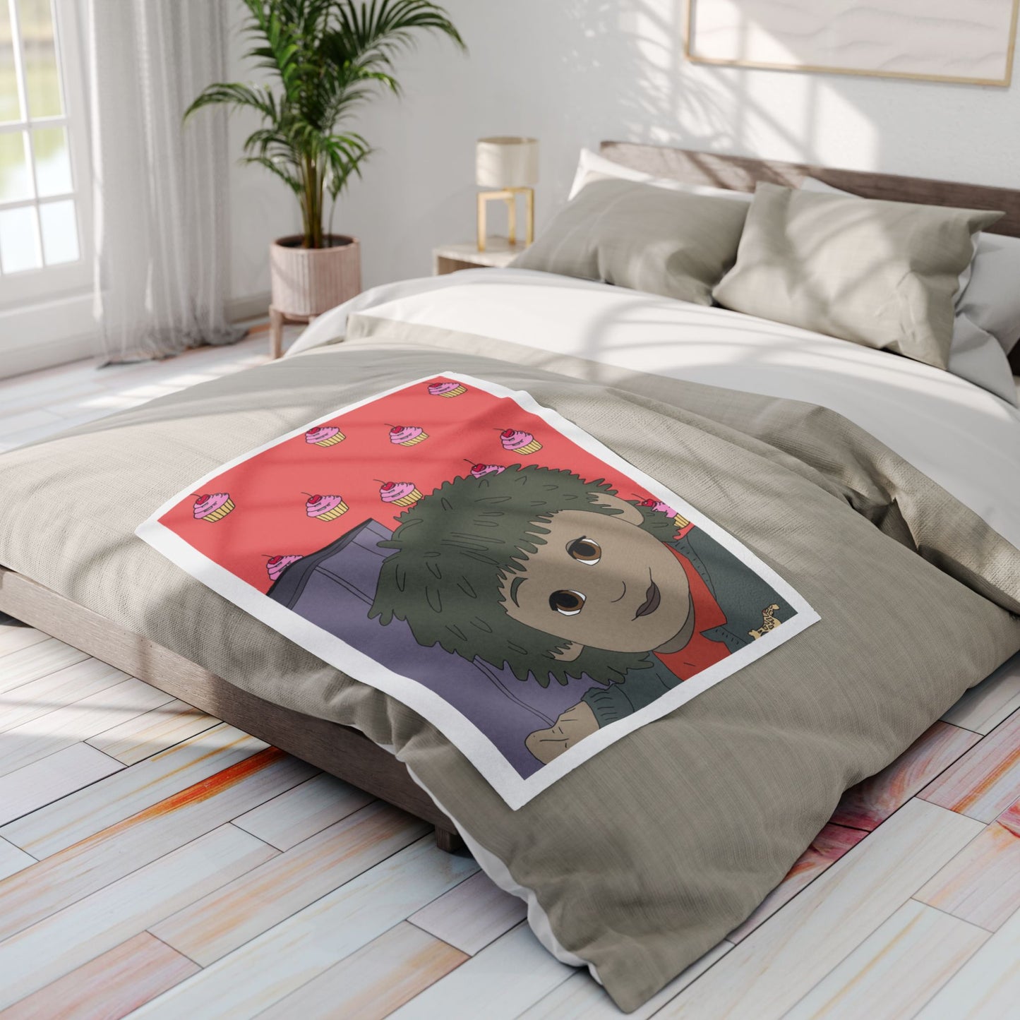 Tots Cupcake Pattern Cozy Throw