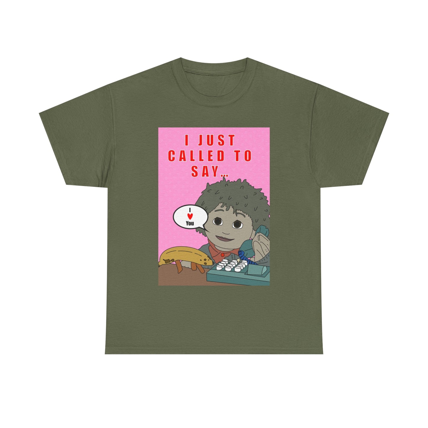 Limited Edition Valentines Day “I Just Called to Say I  You” Cartoon Graphic T-Shirt