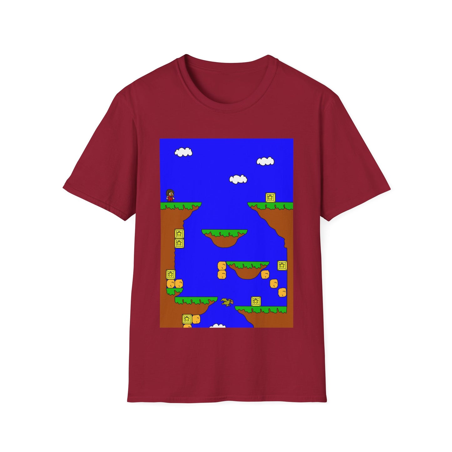 Alex The Kid Retro Pixel Platformer T-Shirt — Vintage Video Game Level Design Tee
