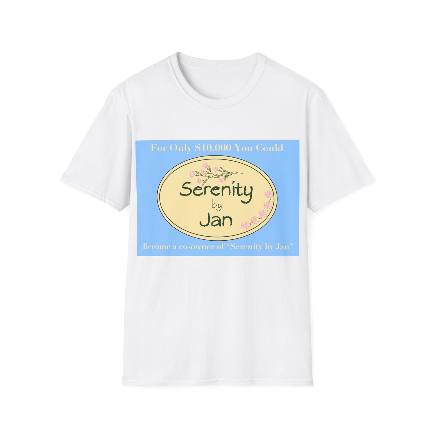 Serenity by Jan T-Shirt — Floral Relaxation Tee ("Serenity by Jan")