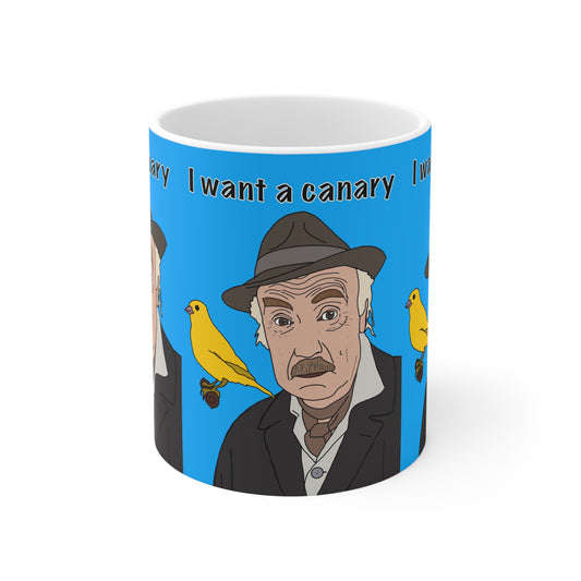 Only Fools & Horses Grandad Ceramic Mug — "I Want a Canary" Vintage Portrait Coffee Cup