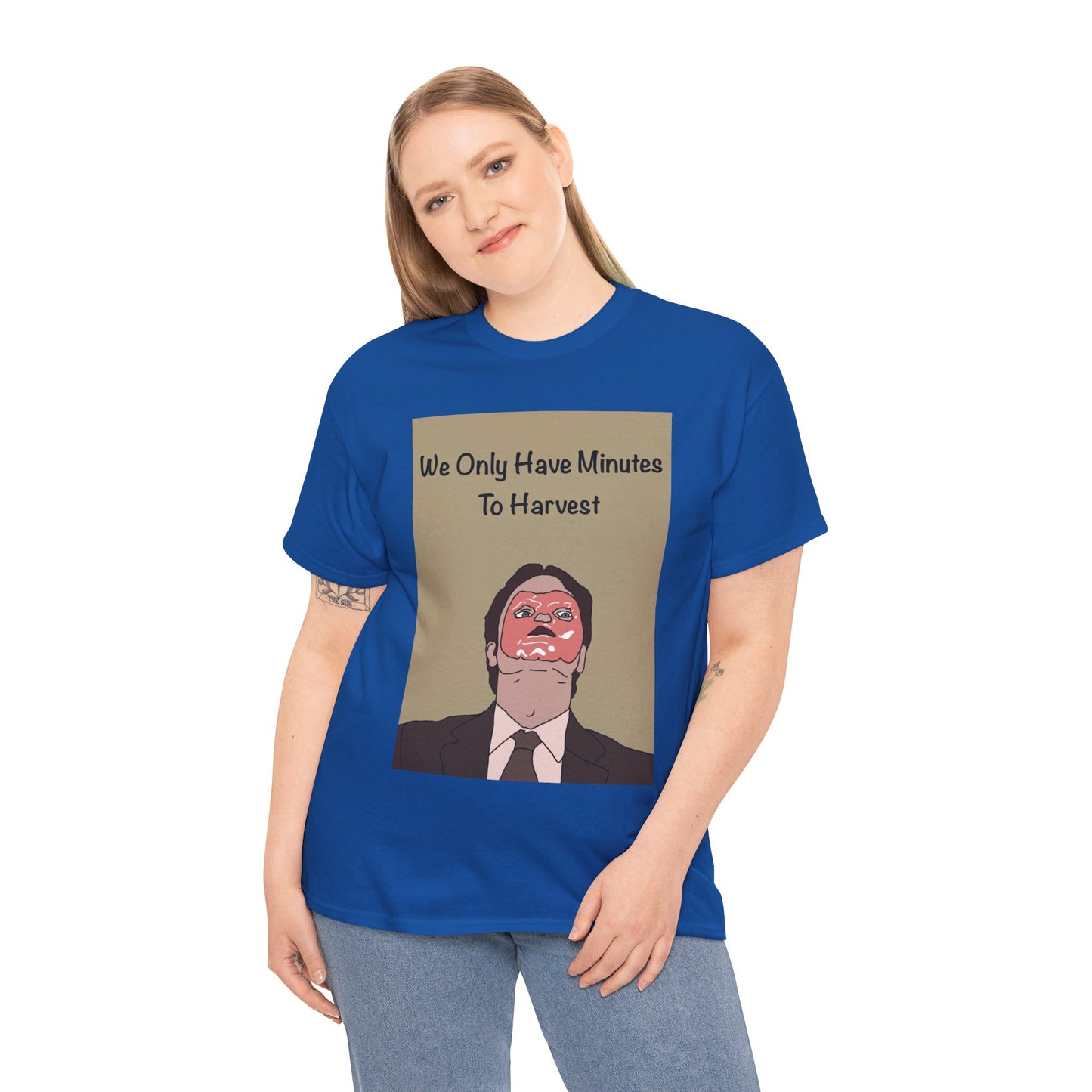 The Office Dwight Schrute Graphic T-Shirt — 'We Only Have Minutes To Harvest'