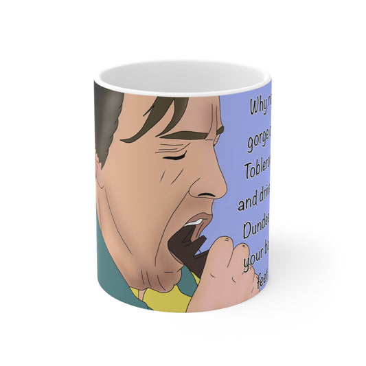 Funny Alan Partridge Coffee Mug — Toblerone Cartoon Snack Bite Mug