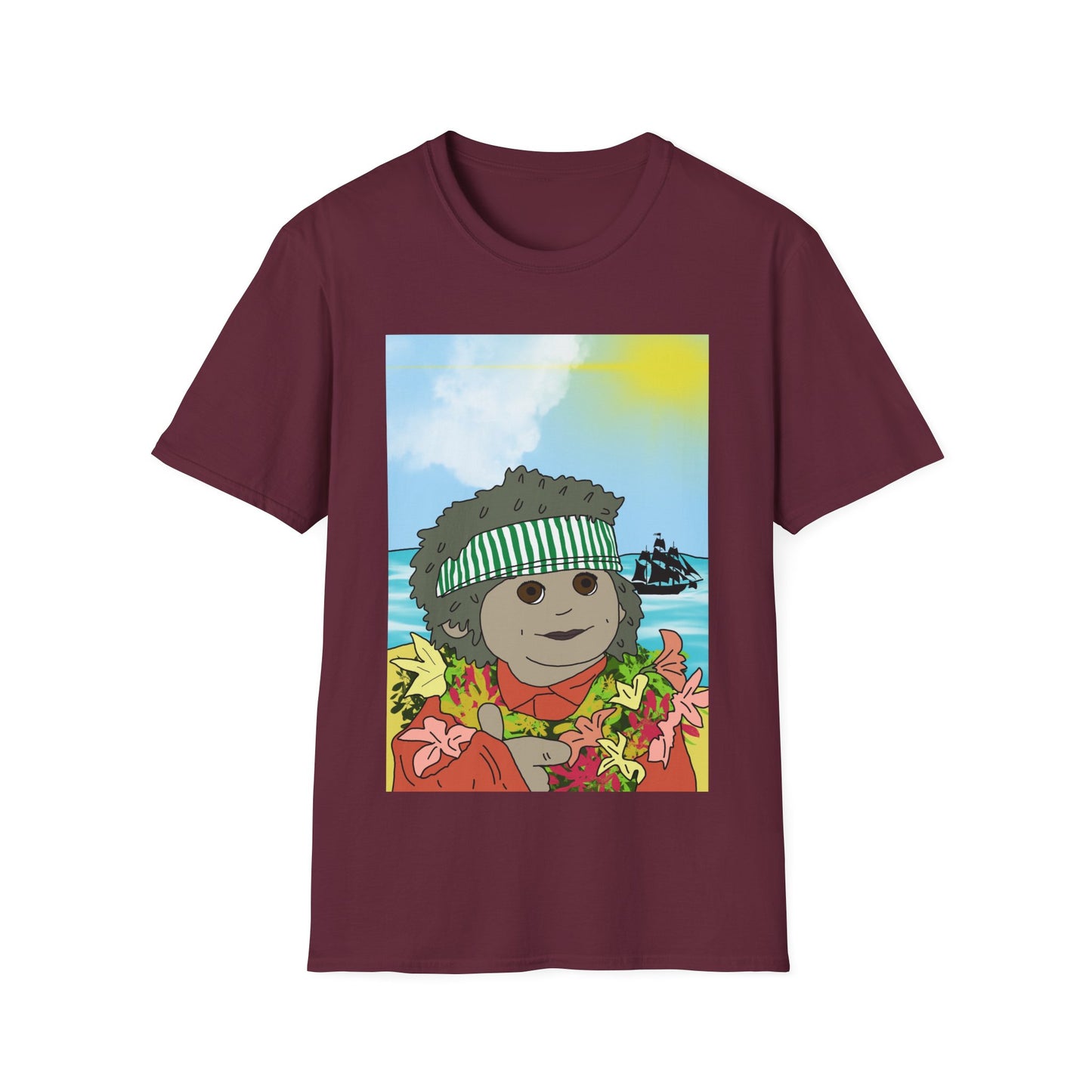Hawaiian Tiny Surf T-Shirt — Cute Island Lei Graphic Tee