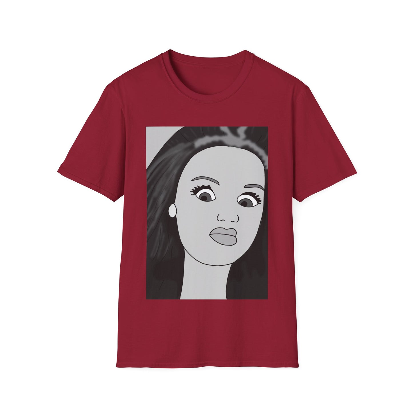 WTF Expression Portrait T-Shirt — Minimal Monochrome Face Art Tee