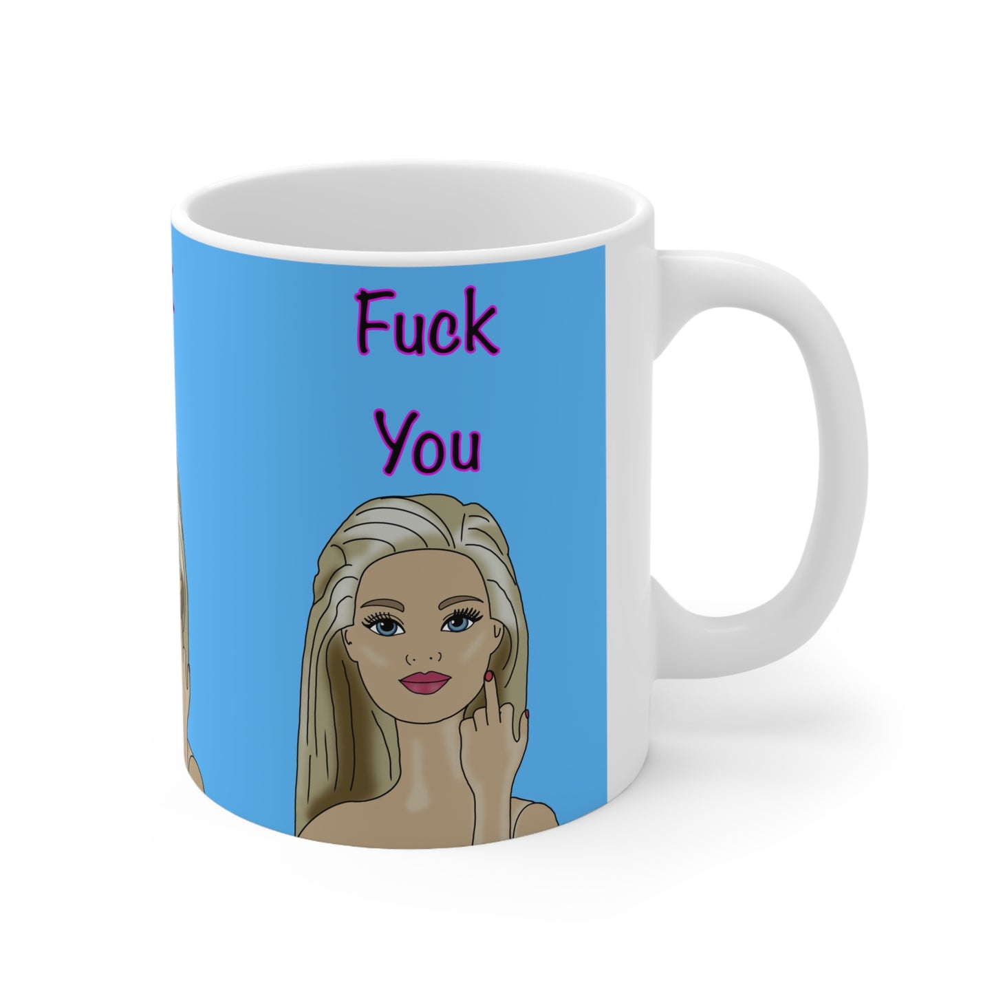 Offended Blonde Middle Finger Mug – "Fuck You" Ceramic Coffee Cup (11oz & 15oz)