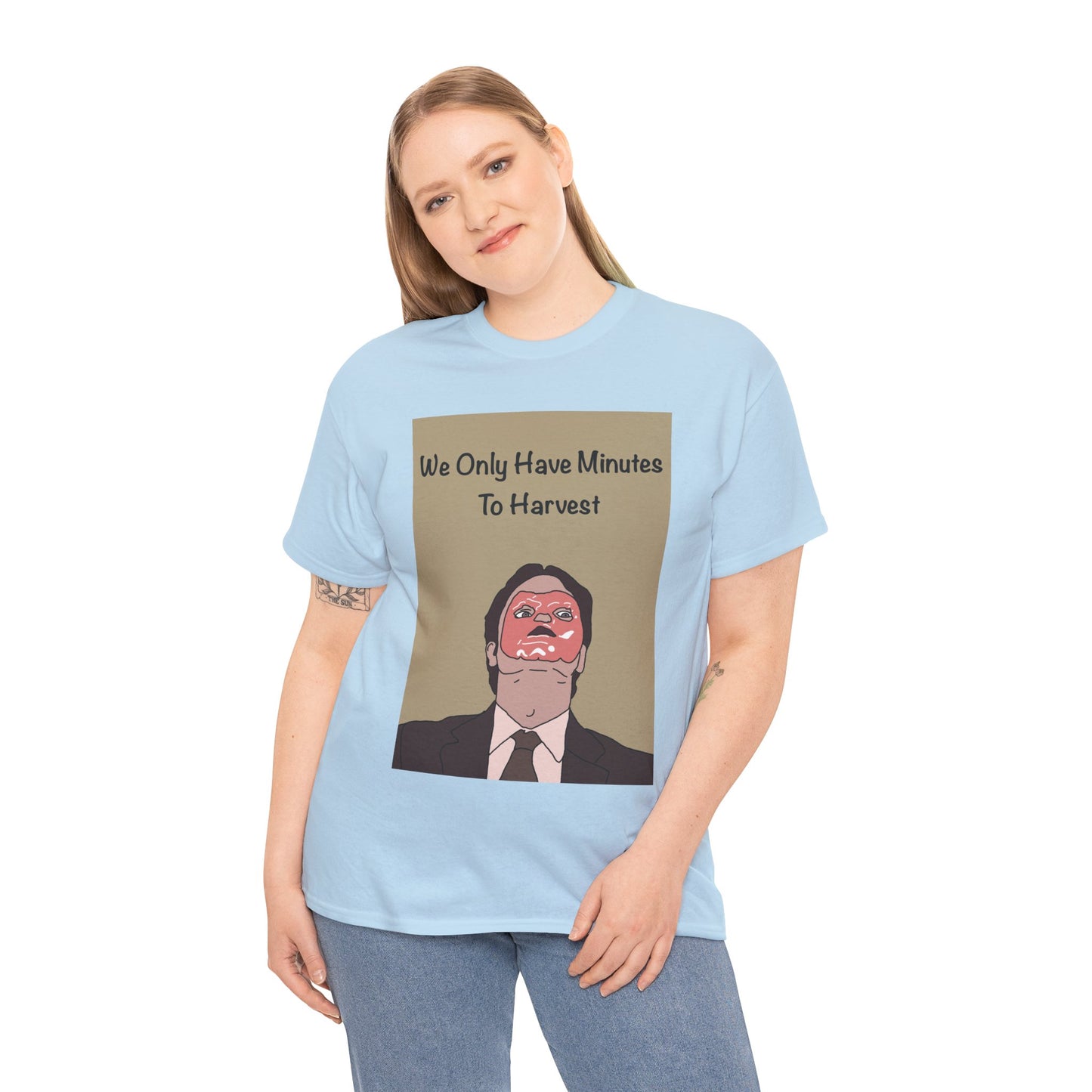The Office Dwight Schrute Graphic T-Shirt — 'We Only Have Minutes To Harvest'