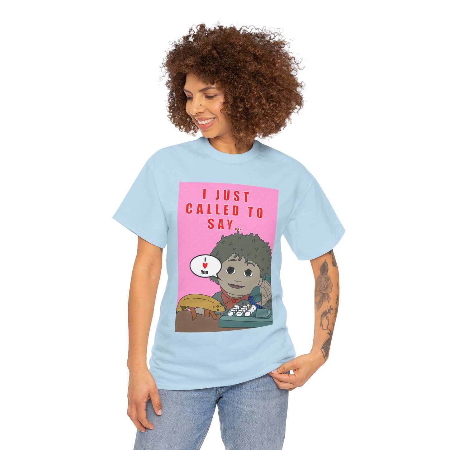 Limited Edition Valentines Day “I Just Called to Say I  You” Cartoon Graphic T-Shirt
