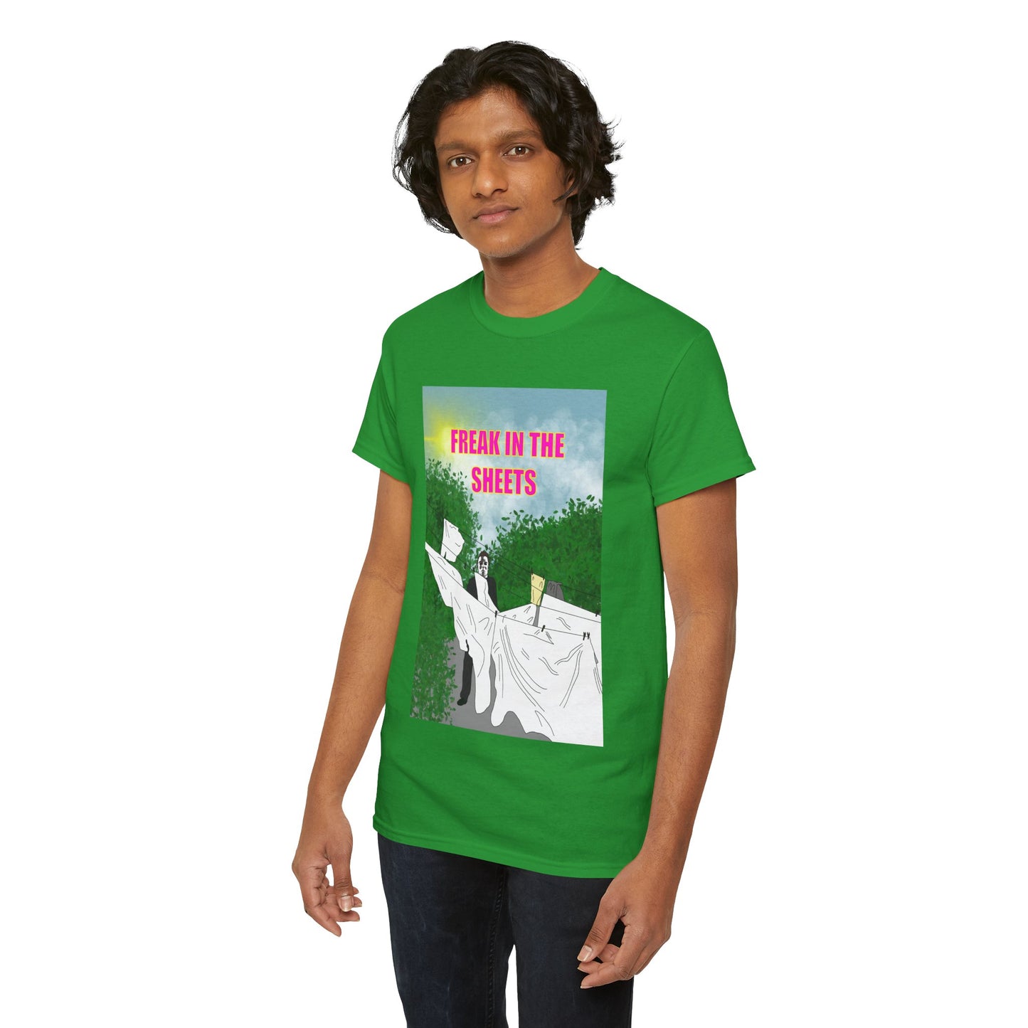 Graphic Tee — "Freak in the Sheets" Retro Ghost Design