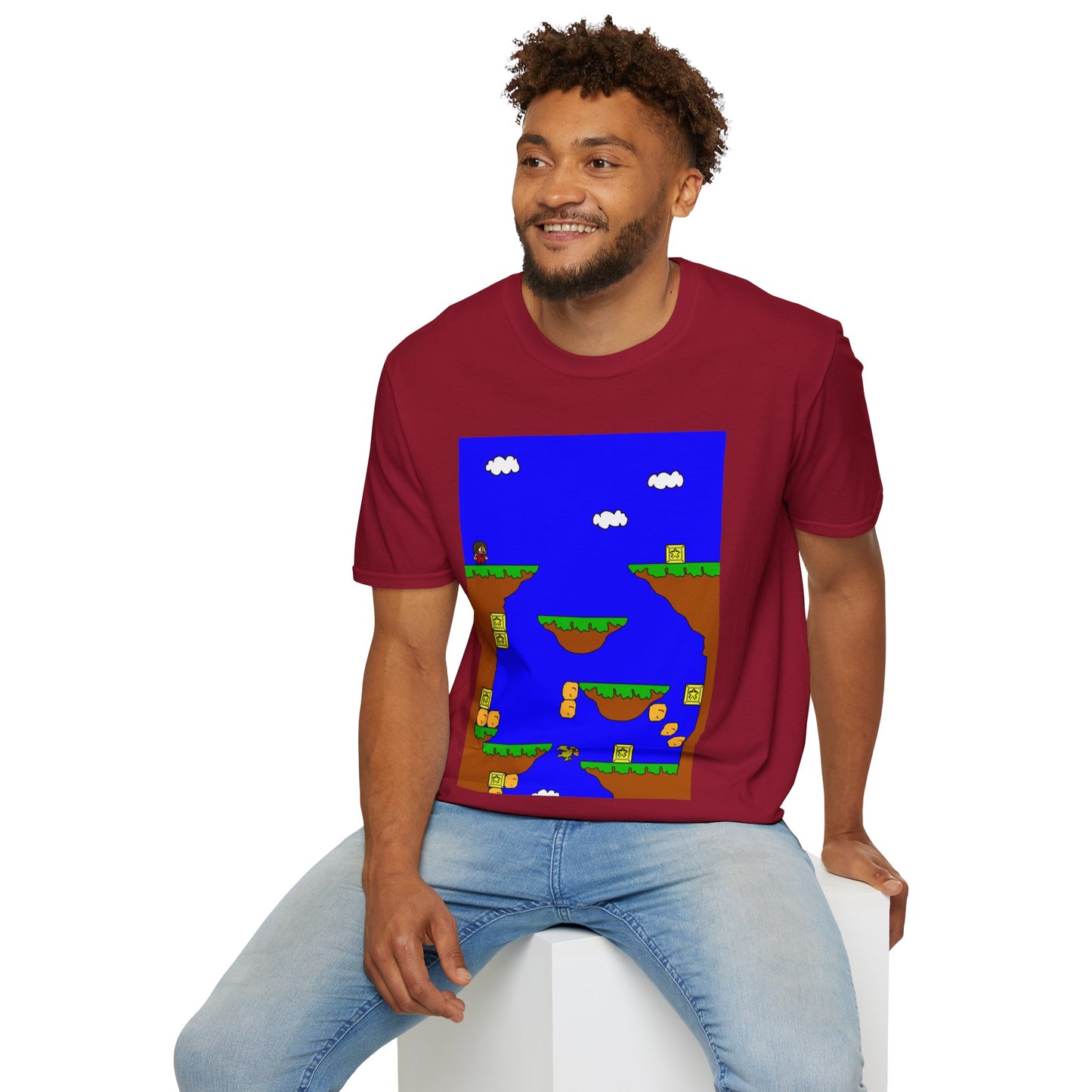 Alex The Kid Retro Pixel Platformer T-Shirt — Vintage Video Game Level Design Tee
