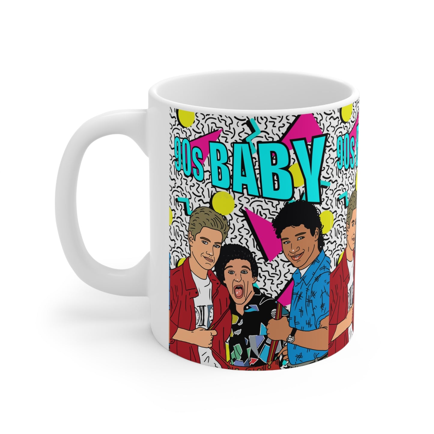 Saved by the Bell 90s Baby Ceramic Mug — Retro Neon Pop Culture Coffee Cup