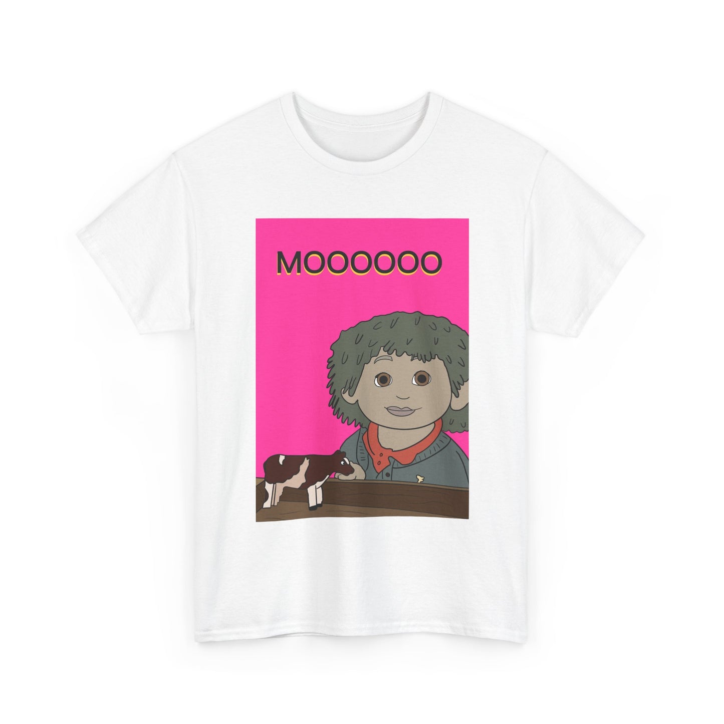 MOOO Graphic Tee — Tiny with Cow Illustration