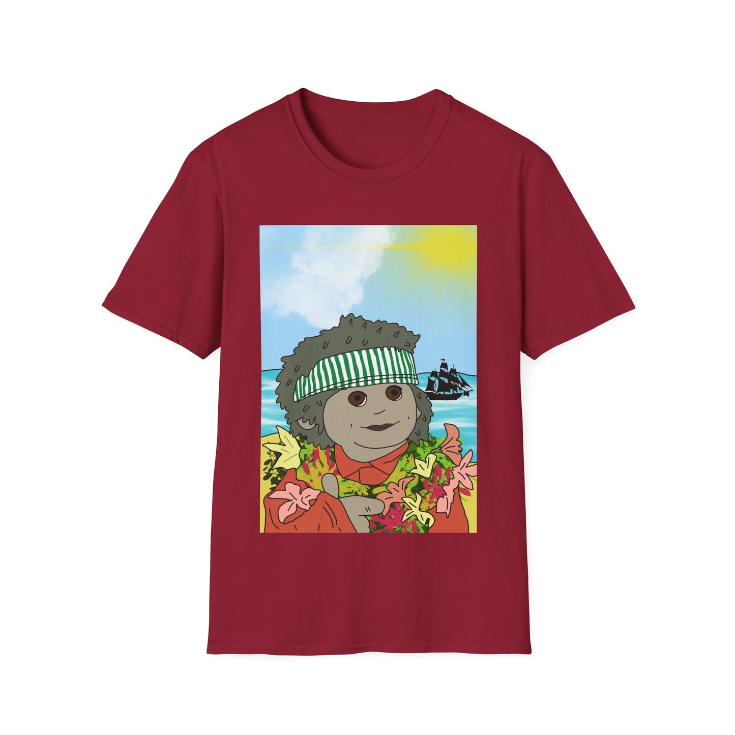 Hawaiian Tiny Surf T-Shirt — Cute Island Lei Graphic Tee