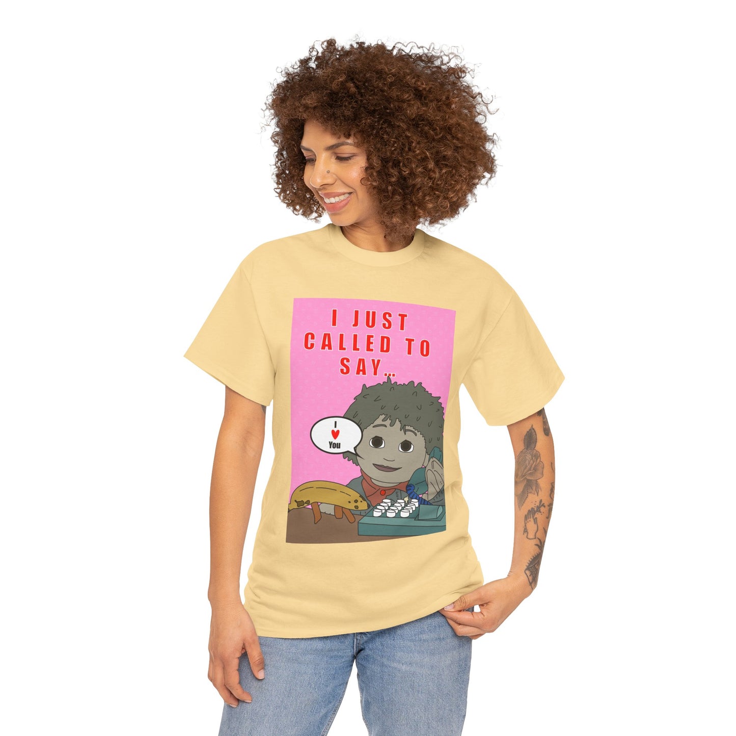 Limited Edition Valentines Day “I Just Called to Say I  You” Cartoon Graphic T-Shirt