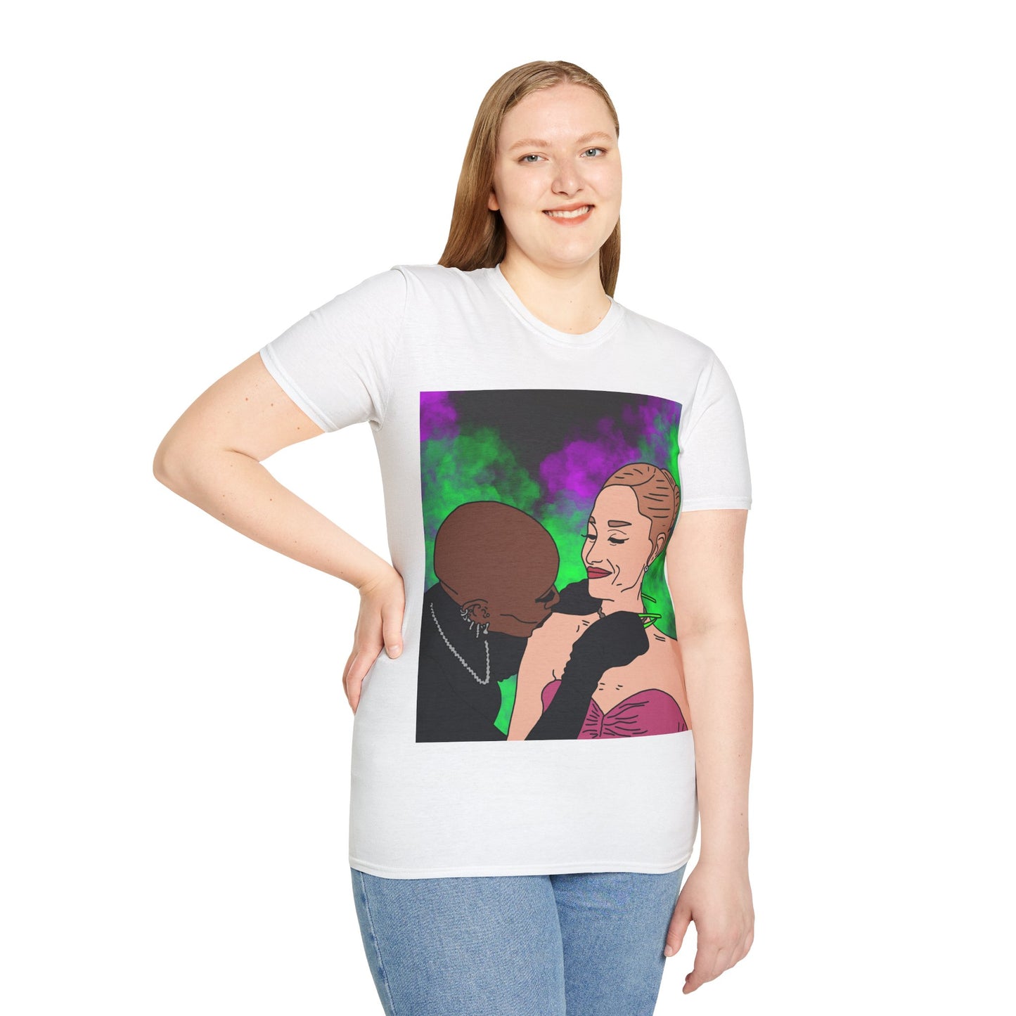 Wicked Cynthia & Arianna Grande Illustration T-Shirt — Retro Neon Couple Art Tee
