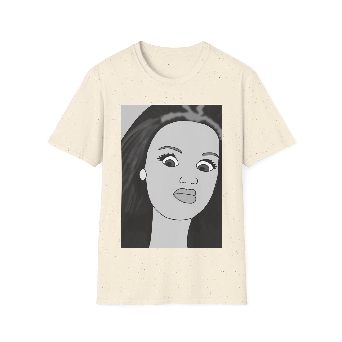 WTF Expression Portrait T-Shirt — Minimal Monochrome Face Art Tee