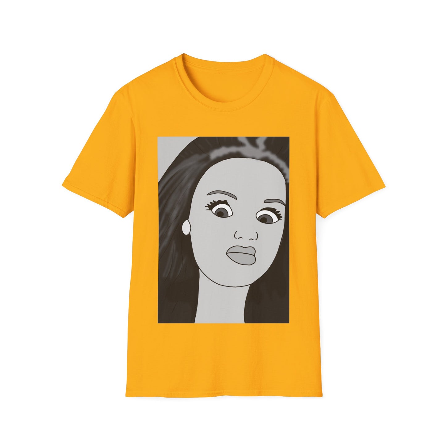 WTF Expression Portrait T-Shirt — Minimal Monochrome Face Art Tee