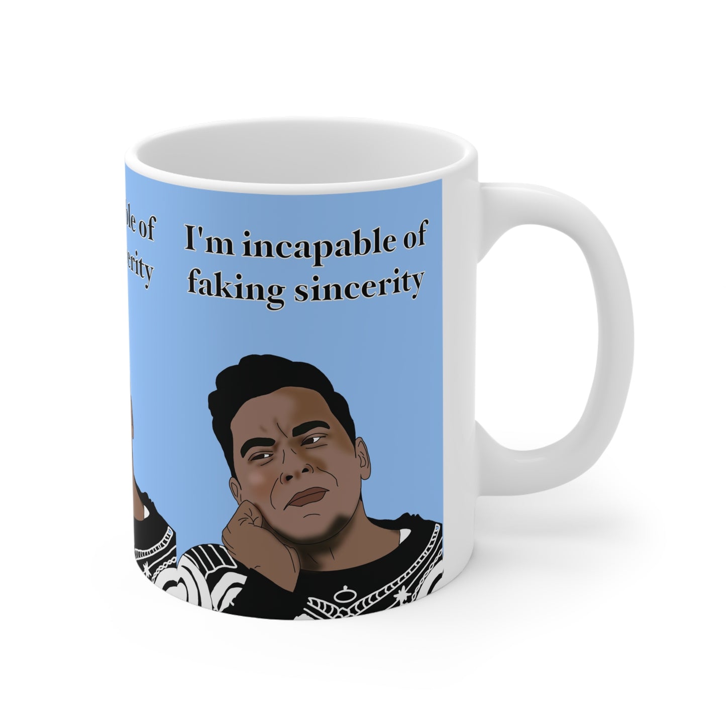 David Rose "I'm Incapable of Faking Sincerity" Ceramic Coffee Mug — Funny TV Quote Mug