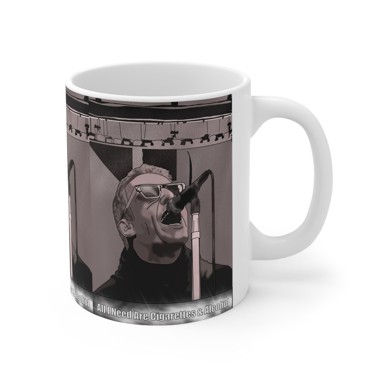 Liam Gallagher Ceramic Coffee Mug — Vintage Concert Photo Design