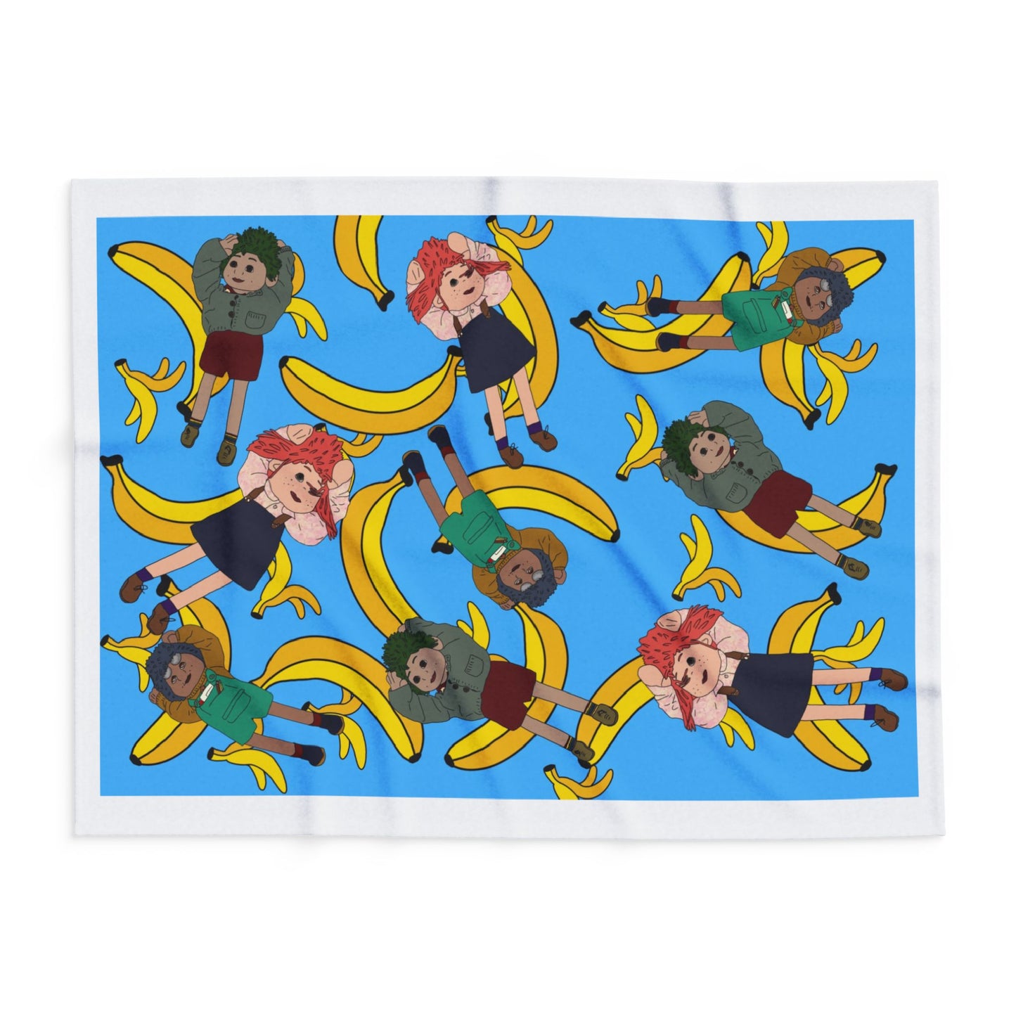 Banana Tots Fleece Blanket — Playful Cartoon Bananas
