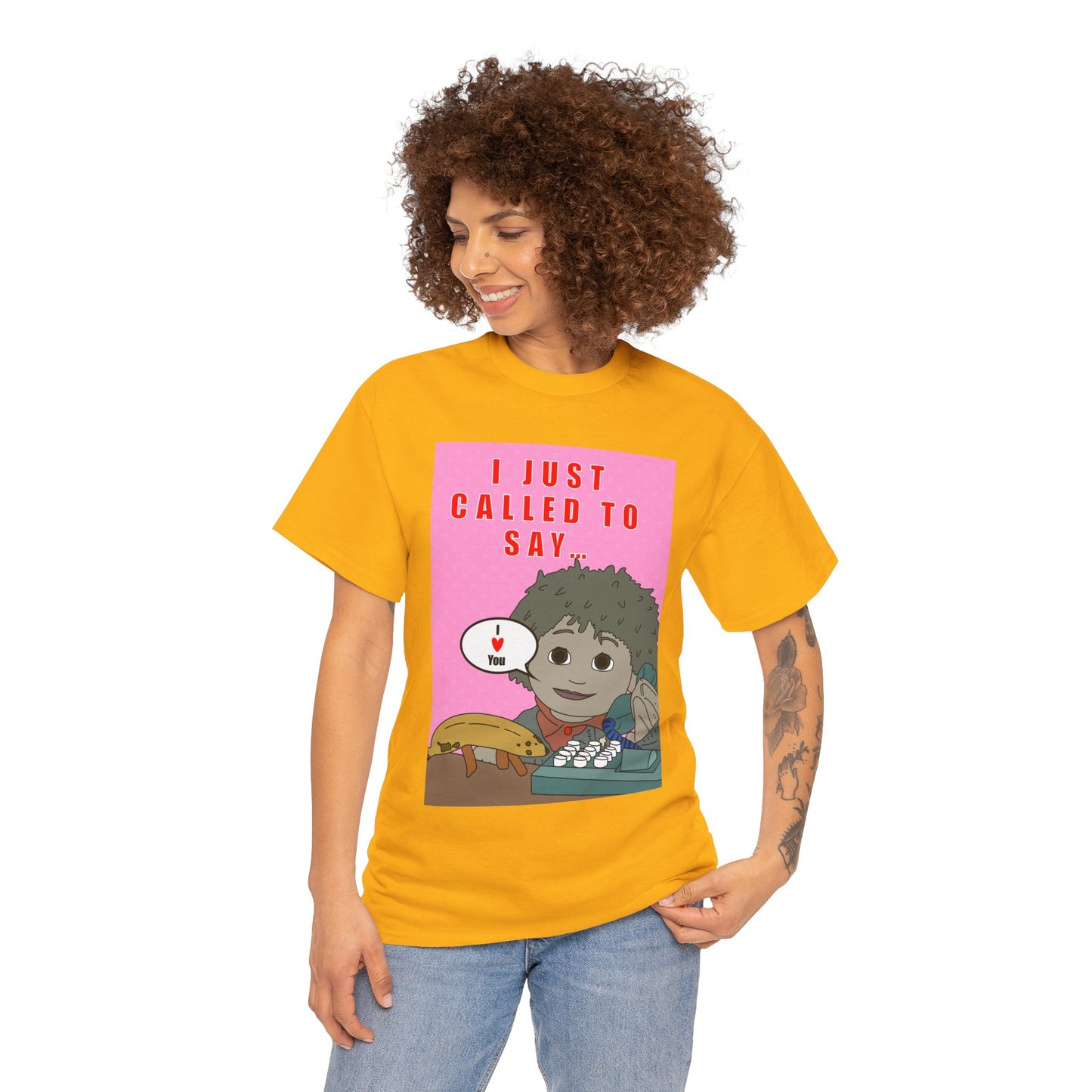Limited Edition Valentines Day “I Just Called to Say I  You” Cartoon Graphic T-Shirt