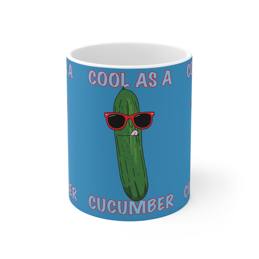 Cool as a Cucumber Coffee Mug — Funny Sunglasses Pickle