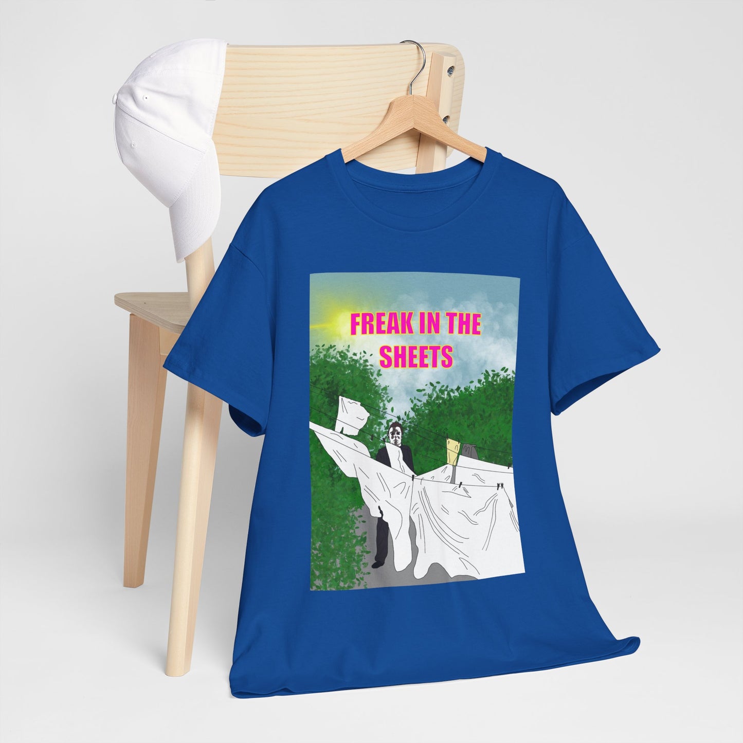 Graphic Tee — "Freak in the Sheets" Retro Ghost Design