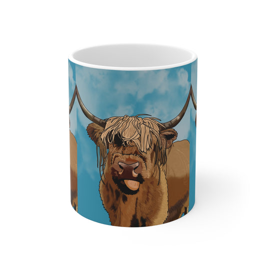Highland Cow Ceramic Coffee Cup