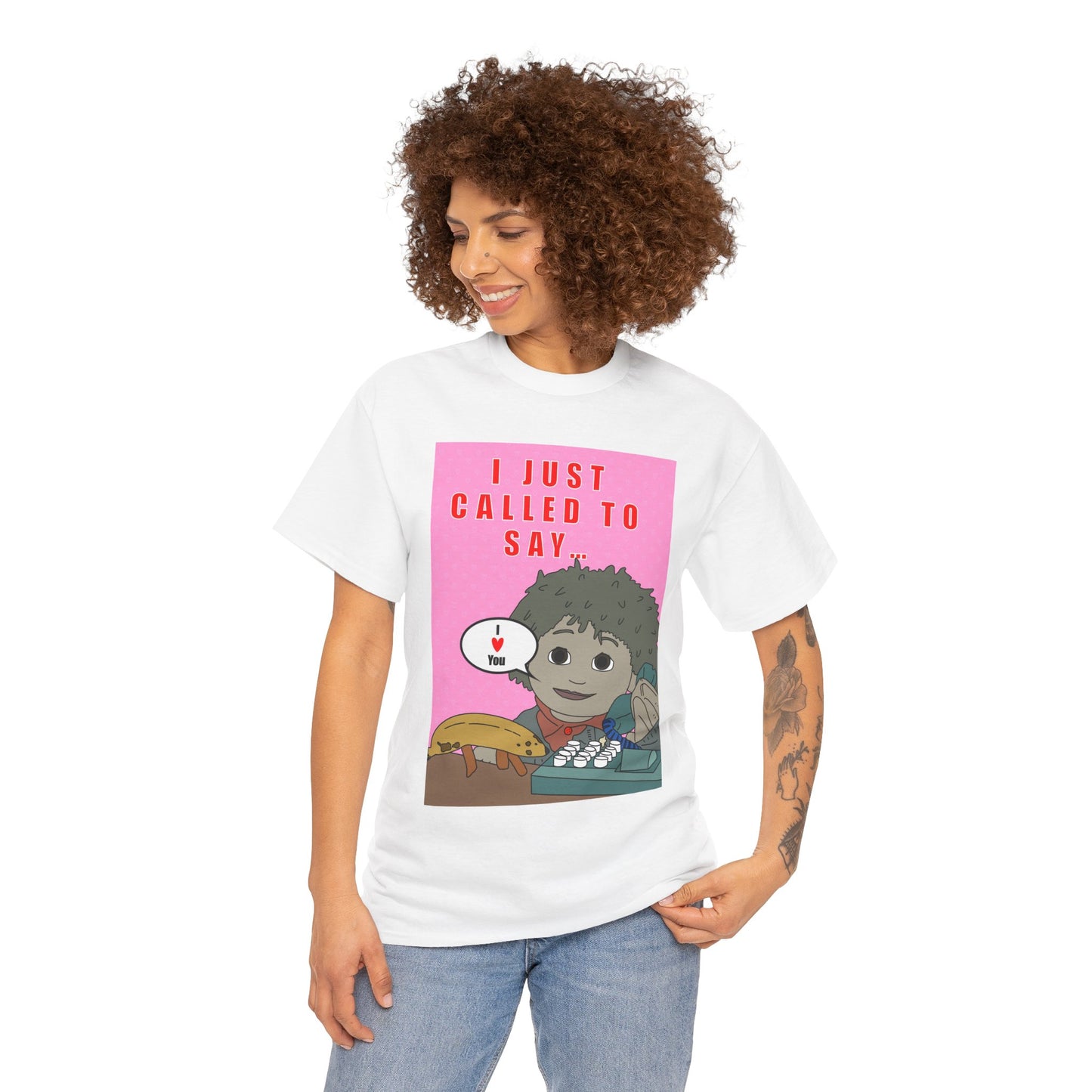 Limited Edition Valentines Day “I Just Called to Say I  You” Cartoon Graphic T-Shirt