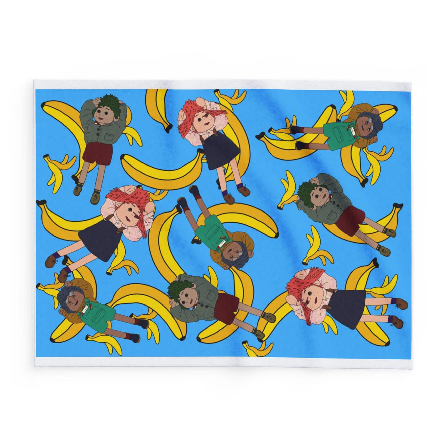 Banana Tots Fleece Blanket — Playful Cartoon Bananas