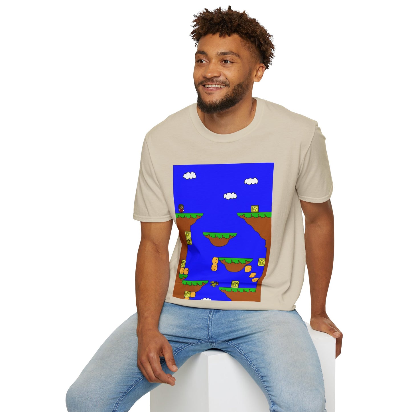 Alex The Kid Retro Pixel Platformer T-Shirt — Vintage Video Game Level Design Tee