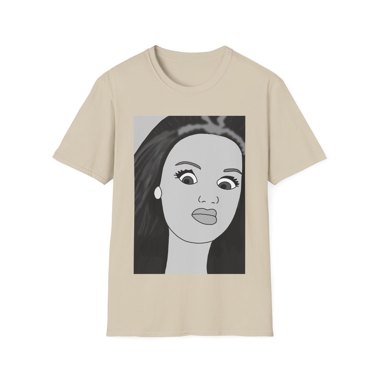 WTF Expression Portrait T-Shirt — Minimal Monochrome Face Art Tee