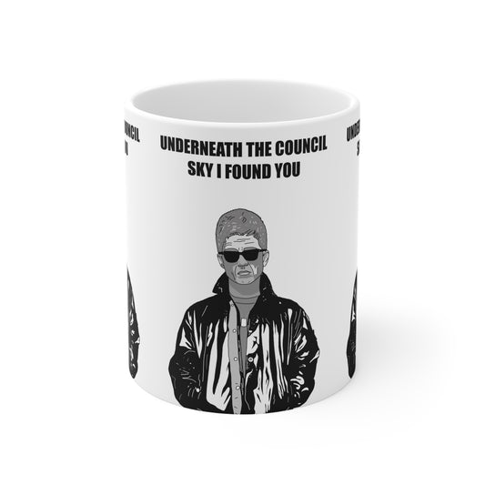 Noel Gallagher Ceramic Mug — 'Underneath the Council Sky I Found You'