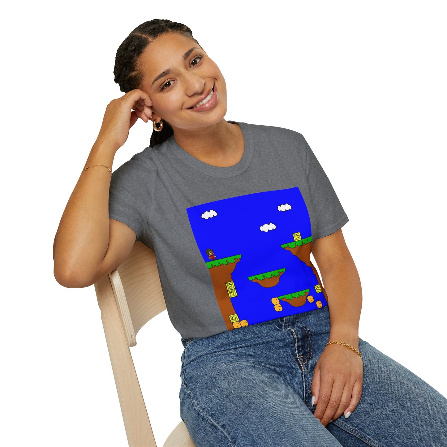Alex The Kid Retro Pixel Platformer T-Shirt — Vintage Video Game Level Design Tee