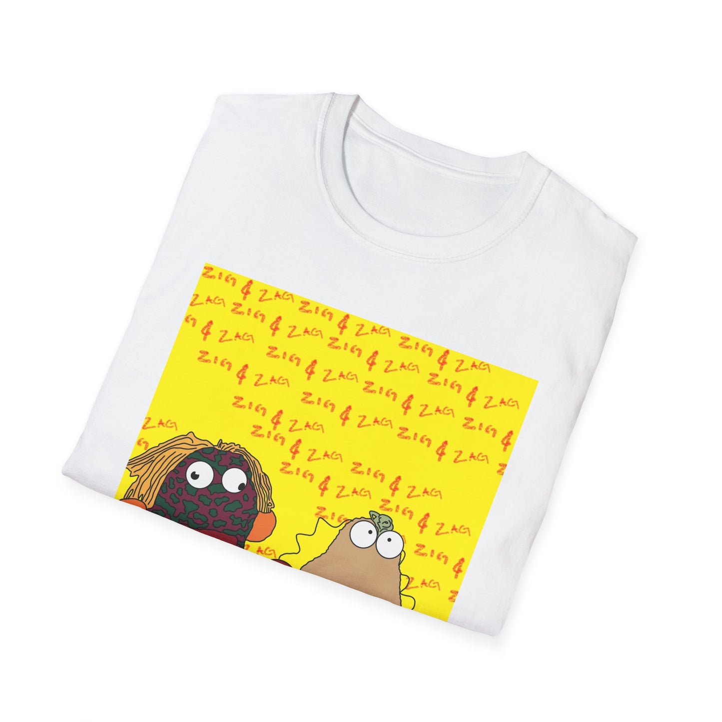 Zig & Zag 90s Graphic T-Shirt — Colorful Puppet Duo Pop Art Tee