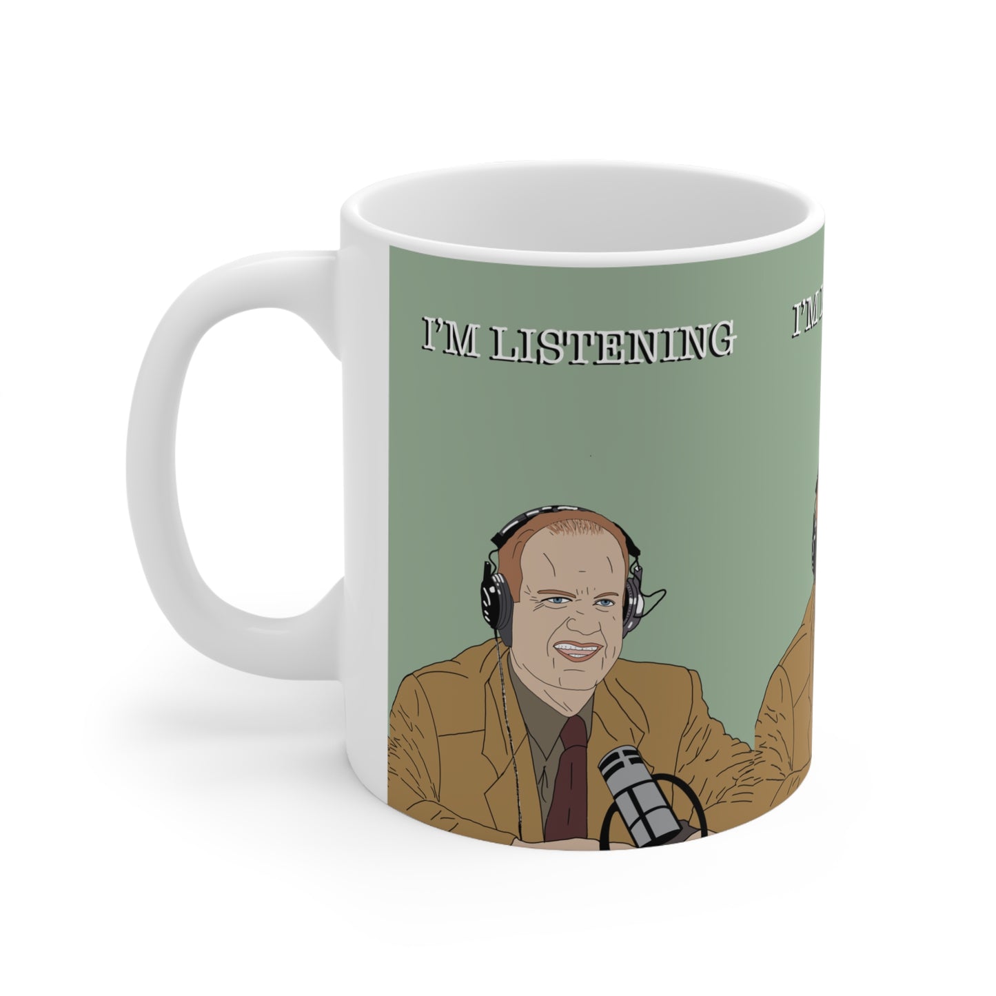 Frasier I'm Listening Coffee Mug — Retro Radio Host Ceramic Mug