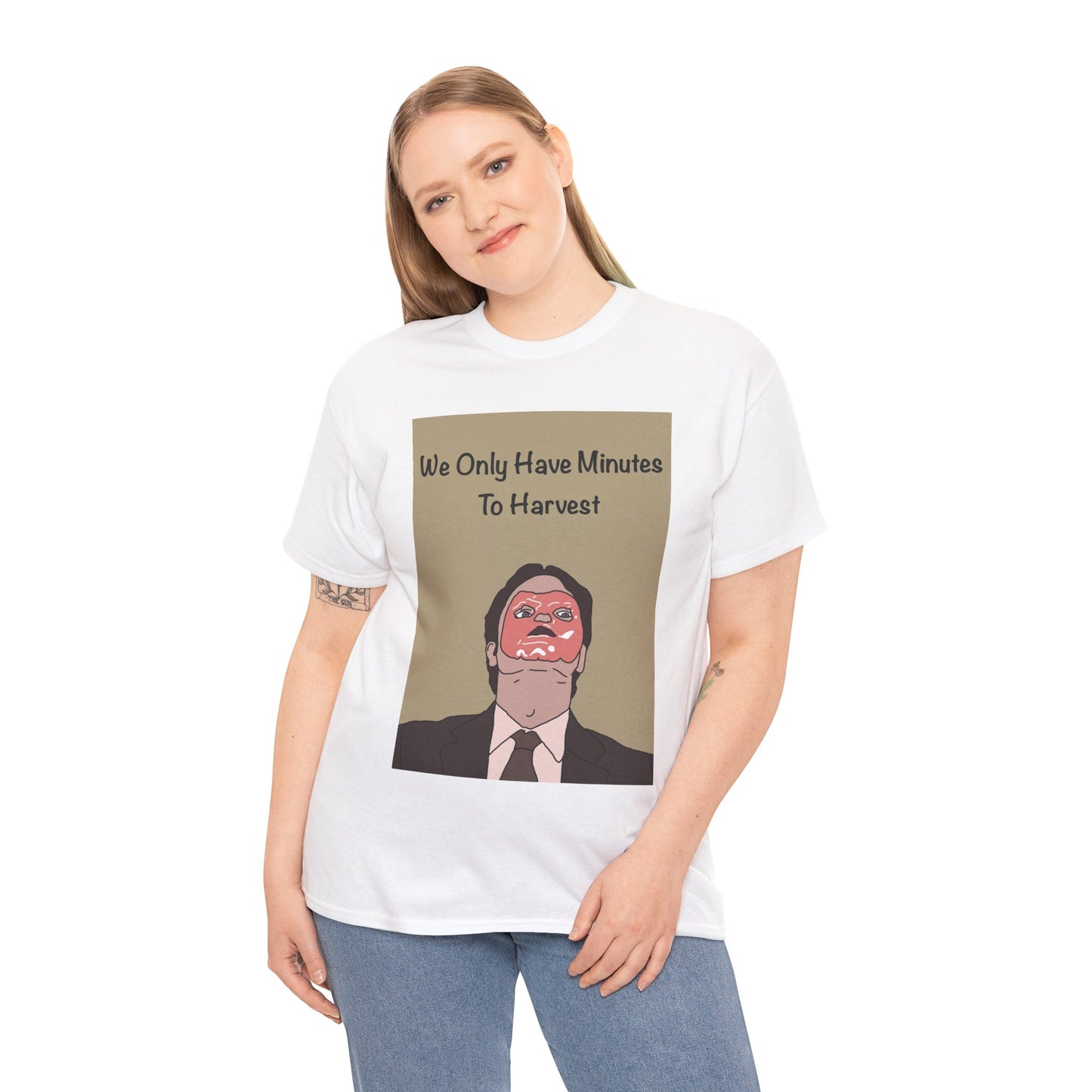 The Office Dwight Schrute Graphic T-Shirt — 'We Only Have Minutes To Harvest'